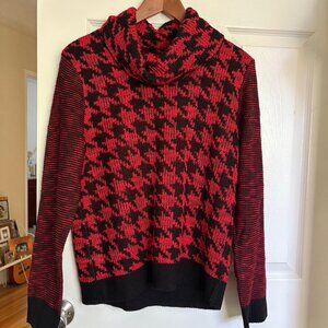 NWT Women Cable & Gauge Red and Black Sweater